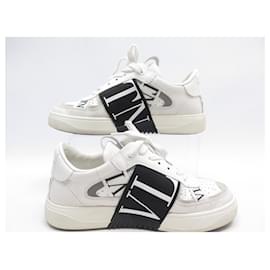 Valentino-CHAUSSURES VALENTINO BASKETS VL7N SZV66W2 36 IT 37 FR CUIR ET DAIM SNEAKERS-Blanc