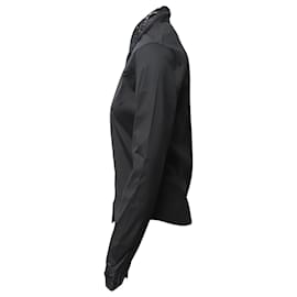 Prada-Camisa Prada bordada a mano en algodón negro-Negro