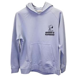 Sandro-Sandro Paris Snoopy Somebody Cares Hoodie in Light Blue Cotton-Blue