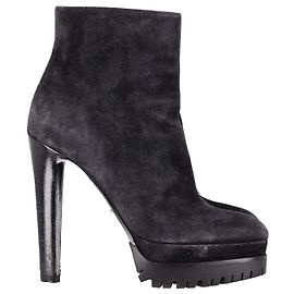Sergio Rossi Shane Platform Boots in Black Suede Black