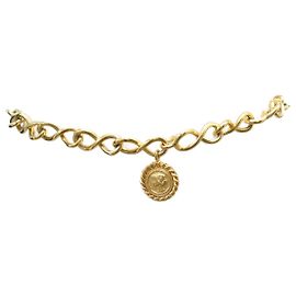 CHANEL GÜRTEL MEDAILLON KETTE T70 GOLDENE METALL-GÜRTEL-HALSKETTE Golden