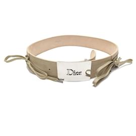 Christian Dior-NEUF CEINTURE CHRISTIAN DIOR LACETS CORSAGE CORSET 80 DAIM BEIGE SUEDE BELT-Beige