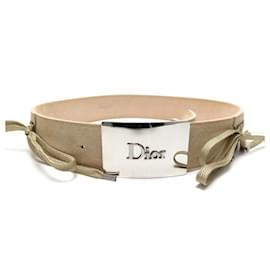 Christian Dior-NEUF CEINTURE CHRISTIAN DIOR LACETS CORSAGE CORSET 80 DAIM BEIGE SUEDE BELT-Beige