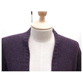 Chanel-CHANEL COLETE CASHMERE CARDIGAN S31727K00625 M 38 JAQUETA DE CAXEMIRA ROXA-Roxo