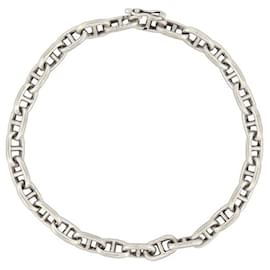 Hermès-VINTAGE HERMES BRACELET MINI ANCHOR CHAIN BY PERCIN T19 in silver 925 SILVER-Silvery