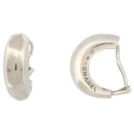 PENDIENTES DE PLATA DE LEY CON LOGO CHANEL CREOLES 25PENDIENTES ARO GR PLATA Plata