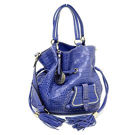 BOLSA NOVA LANCEL PREMIER FLIRT MM02185 BOLSA DE MÃO CROCO COURO Azul