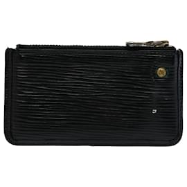 Louis Vuitton-LOUIS VUITTON Epi Pochette Cles Porte-Monnaie Noir M63802 Auth LV 55922-Noir