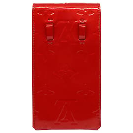 Louis Vuitton-LOUIS VUITTON Monogram Vernis Green Cigarette Case Red M91155 LV Auth 55651-Red