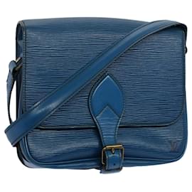 Louis Vuitton-LOUIS VUITTON Epi Cartouchiere MM Bolso de hombro Azul M52245 LV Auth 55173-Azul