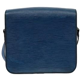 Louis Vuitton-LOUIS VUITTON Epi Cartouchiere MM Bolsa de Ombro Azul M52245 Autenticação de LV 55173-Azul
