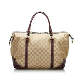 Gucci-GUCCI Handbags Boston-Brown