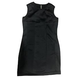 Peuterey Midikleid aus schwarzem Polyester Fleece Schwarz