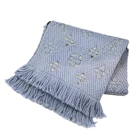 Louis Vuitton-Louis Vuitton logomania shine scarf-Blue