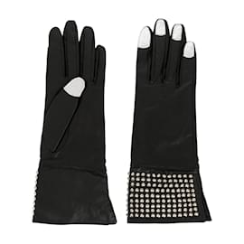 Yohji Yamamoto-Yohji Yamamoto black leather gloves-Black