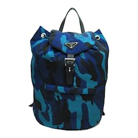 Prada-Mochila Mochila Camuflada Tessuto 257061.0-Azul