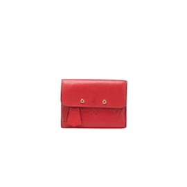 Louis Vuitton-Louis Vuitton Monogram Empreinte Pont Neuf Kompakte Geldbörse aus Leder, kurze Geldbörse in gutem Zustand-Rot