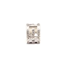 Gucci-Bague en métal large Gucci Silver G Cube Cut Out en très bon état-Argenté