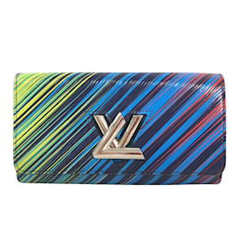 Louis Vuitton-Louis Vuitton Epi Multicolor Twist Geldbörse Leder Lange Geldbörse M62263 in gutem Zustand-Blau