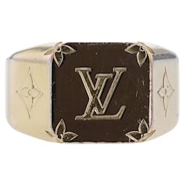 Louis Vuitton-Bague Signet Monogram Louis Vuitton Métal M80191 en Bon État-Doré