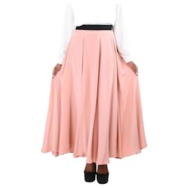 Roksanda-Pink silk maxi skirt - size UK 14-Pink