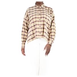Isabel Marant Etoile-Beige check flannel shirt - size FR 42-Other