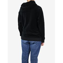 Gucci-Black velvet embroidered hoodie - size M-Black
