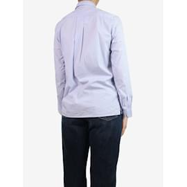 Etro-Blau gestreiftes besticktes Hemd – Größe UK 10-Blau