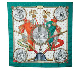 Hermès-Hermès Green Napoléon Silk Scarf-Vert