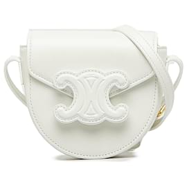 Céline-Bolso Celine Mini Besace Cuir Triomphe blanco-Blanco