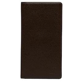 Louis Vuitton-Louis Vuitton Brown Taiga Brazza Wallet-Brown,Dark brown