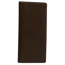 Louis Vuitton-Louis Vuitton Brown Taiga Brazza Wallet-Brown,Dark brown