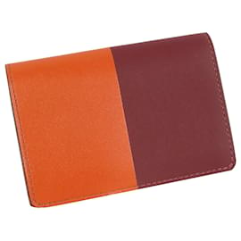 Hermès-Hermes Orange Manhattan Card Case-Red,Orange