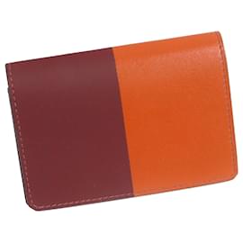 Hermès-Hermes Orange Manhattan Card Case-Red,Orange