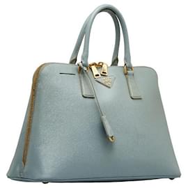 Prada-Saffiano Leather Promenade Bag-Blue