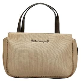 Burberry-Canvas Handbag-Brown