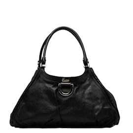 Gucci-Leather Abbey D-Ring Shoulder Bag 189835-Black
