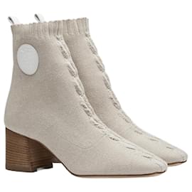 Hermès-Hermes Volver 60 Botines nocciola/blanc-Blanco