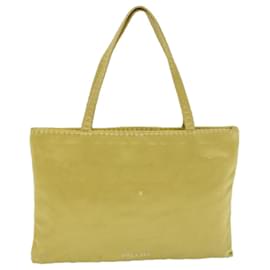 Prada-PRADA Hand Bag Satin Yellow Auth ar10474-Yellow