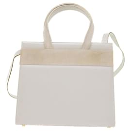 Salvatore Ferragamo-Salvatore Ferragamo Hand Bag Leather 2way White Auth 56373-White