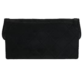 Chanel-CHANEL Matelasse Pouch Leather Black CC Auth bs9175-Black