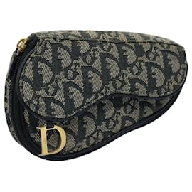 Christian Dior-Christian Dior Trotter Canvas Pouch Navy Auth bs8822-Blu navy