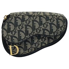 Christian Dior-Christian Dior Trotter Canvas Pouch Navy Auth bs8822-Blu navy