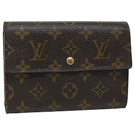 Louis Vuitton-Carteira LOUIS VUITTON Monogram Porte Tresor Etui Chequier M61200 LV Auth bs9204-Monograma