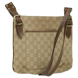 Gucci-GUCCI GG Canvas Shoulder Bag Beige 115514 Auth ep2073-Beige