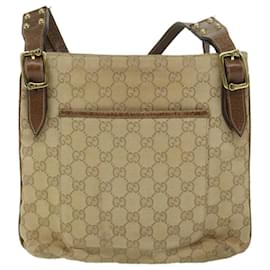 Gucci-GUCCI GG Canvas Shoulder Bag Beige 115514 Auth ep2073-Beige
