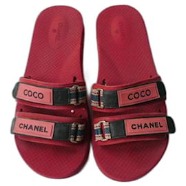 Chanel-CHANEL Mules masculinos COCO CHANEL T vermelho44 TI raro-Vermelho