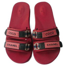 CHANEL Men's Mules COCO CHANEL Red T44 rare IT Red