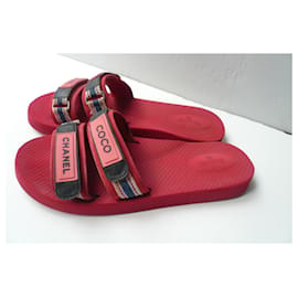 Chanel-CHANEL Men's Mules COCO CHANEL Red T44 rare IT-Red