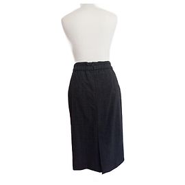 Burberry Prorsum Pinstriped wool midi skirt by Burberry Dark grey